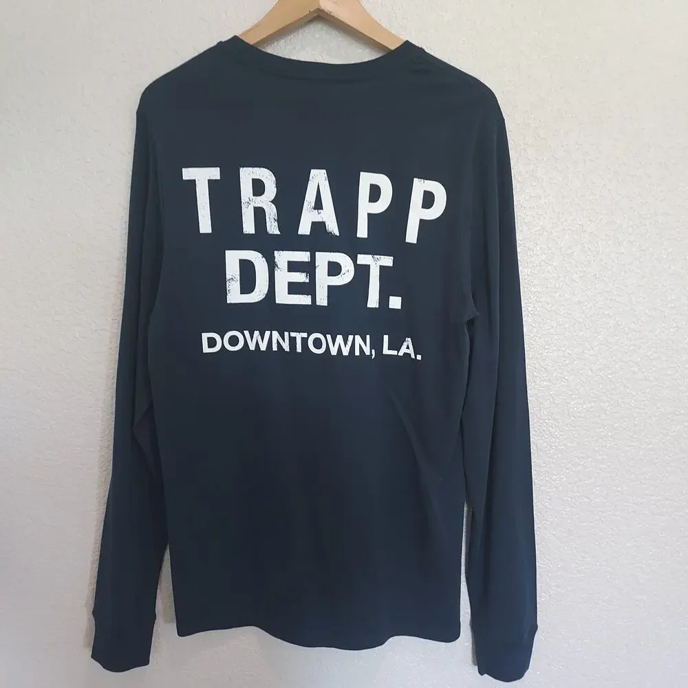 Trapp  Dept. Los Angeles Black Long Sleeve Crew Neck Size M - Picture 5 of 7